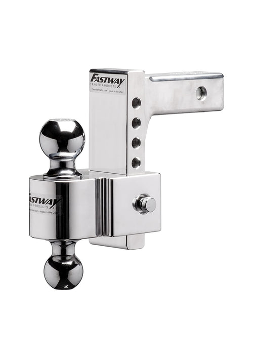 Fastway 42-00-2600 Flash E Series Adjustable Aluminum Ball Mount with 6 Inch Drop, 2 Inch Shank, and Chrome Plated Balls