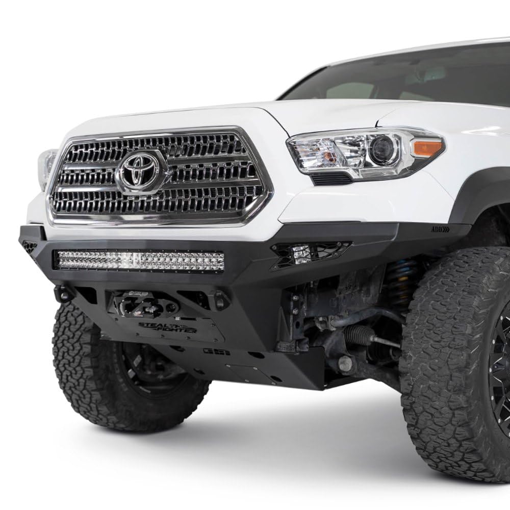 Toyota Tacoma Front Replacement Bumper fits Addictive Desert Designs F681202200103, Black