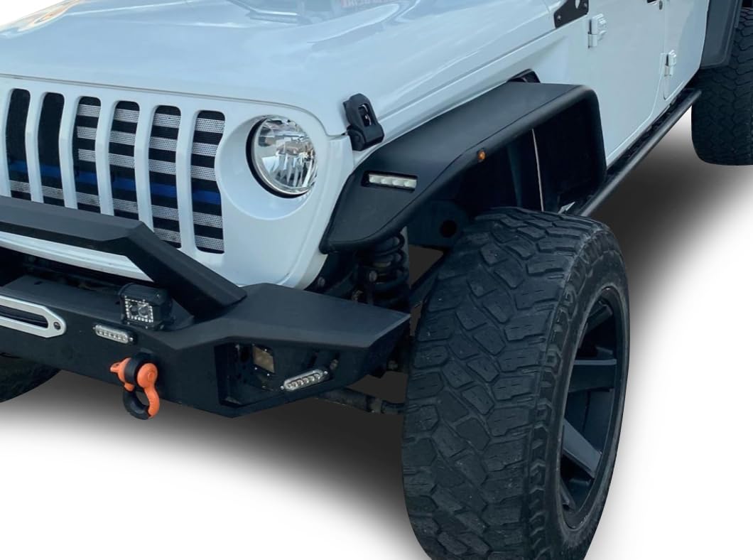 Heavy Duty Black Horse Armour Front Bumper Armour I Front Bumper Matte Black Compatible with 20-24 Gladiator (Excl.plug-in hybrid models)|18-24 Wrangler (Excl. 20-24 Rubicon Trim)-AFB-WR19