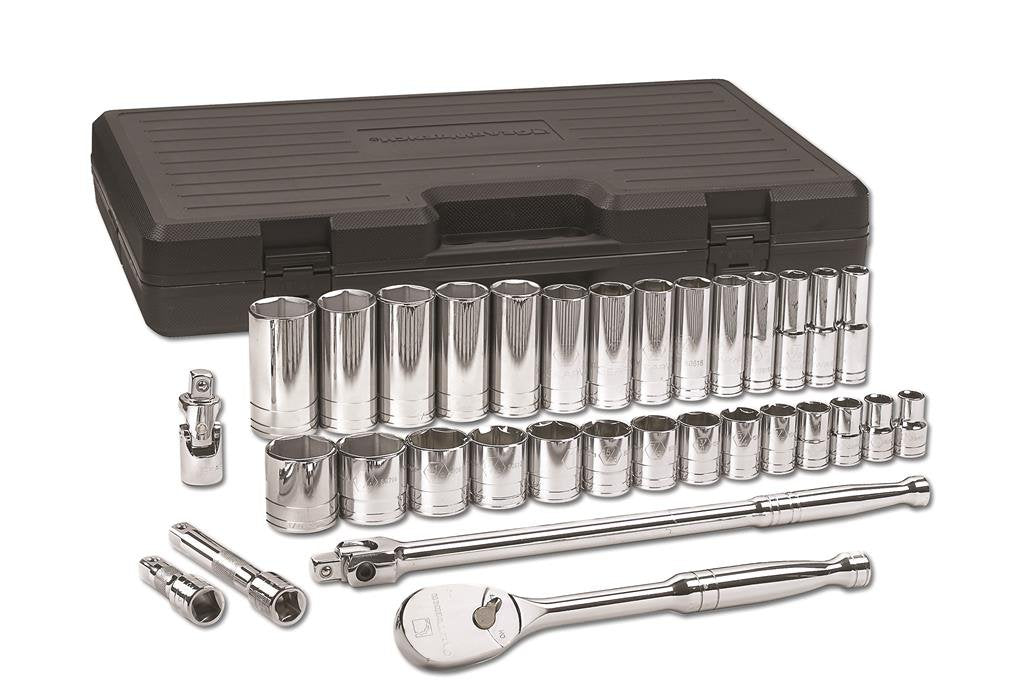 1/2" Drive GEARWRENCH 33 Pc. 6 Pt. Mechanics Tool Set, Standard & Deep, SAE - 80715