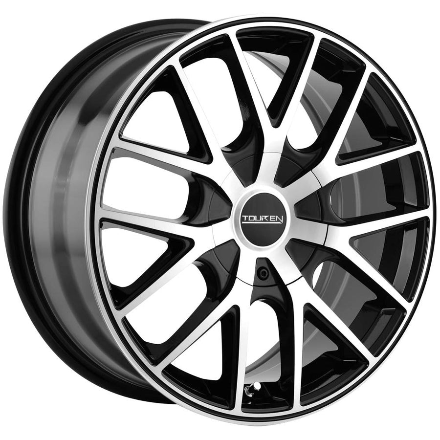 19x8.5 TR60, Bolt Pattern: 5x108/4.5, Offset: 40, BLACK/MACHINED FACE/BLACK RING, set of 1