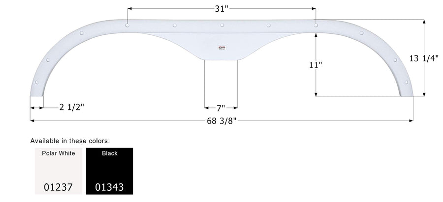 Fender Skirt ICON, Tandem, Travelaire, FS211, Polar White