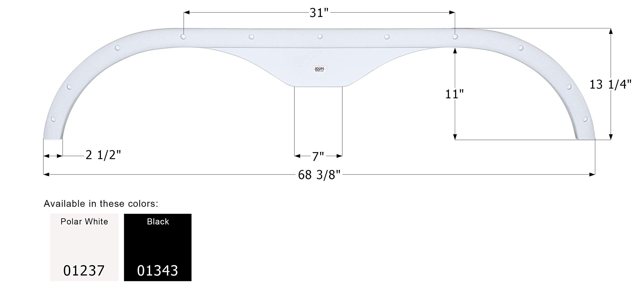 Fender Skirt ICON, Tandem, Travelaire, FS211, Black