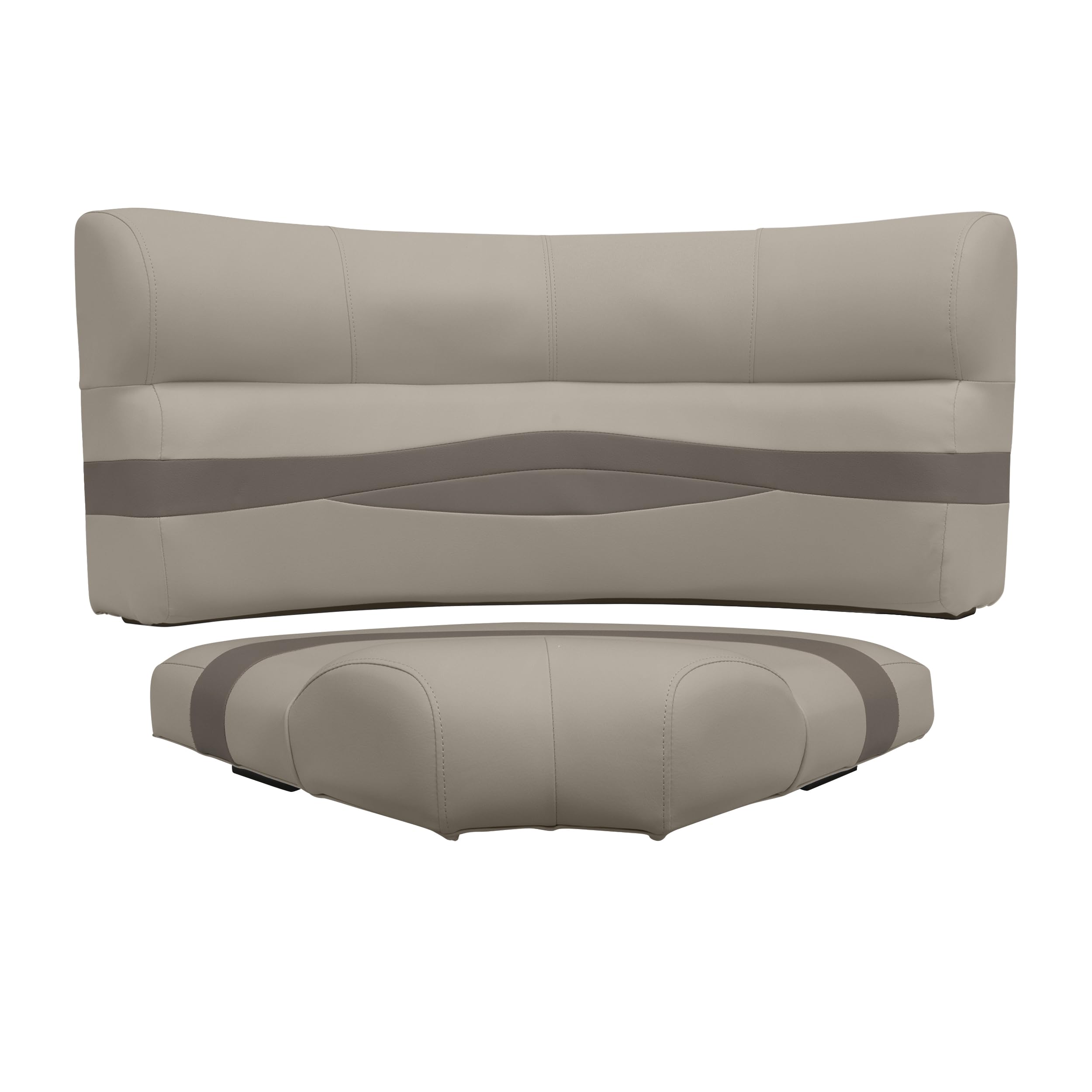 Premier Series Wise BM11002-1749 32" Bow Radius Corner Pontoon Seat Cushion Set, Mocha Java/Café/Mushroom