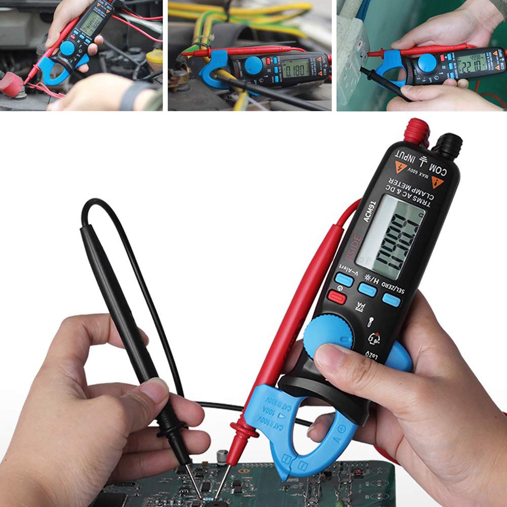 Digital Clamp Meter ACM91 AC/DC Current True RMS Auto-Ranging 6000 Counts Volt Meter Low Impedance Voltage Tester Portable Digital Multimeter