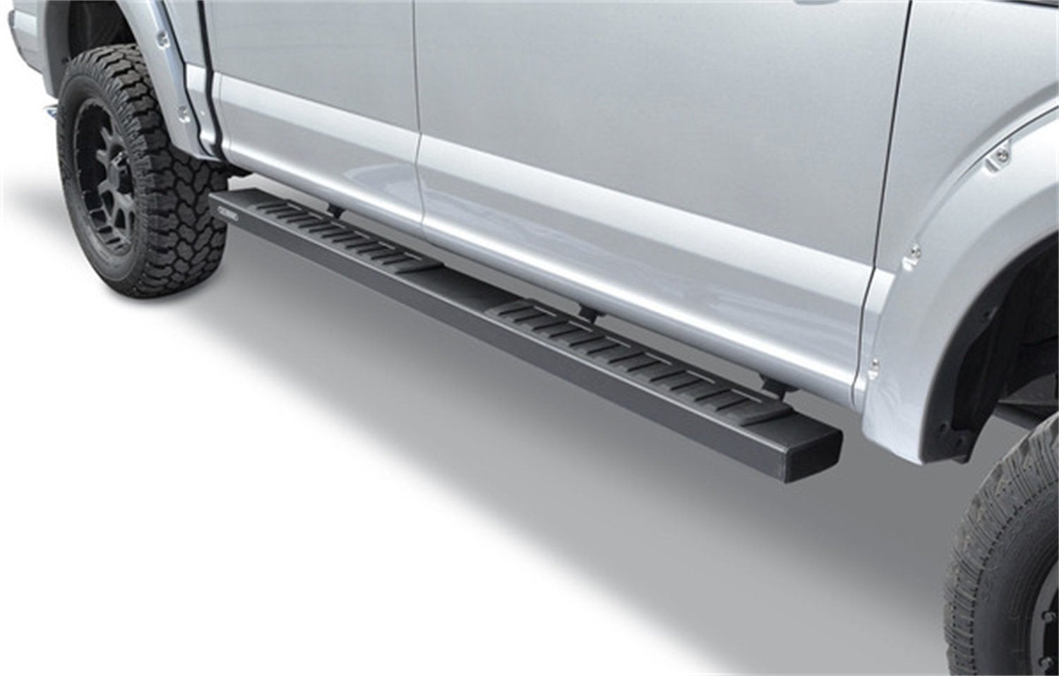 Go Rhino 6" Sidesteps & OE Xtreme II Brackets | Galvanized Steel, Textured Black | 6862415680T | Fits 2015-2024 Ford F-150 Super Cab Pickup; 2017-2020 Ford F-150 Raptor Super Cab Pickup