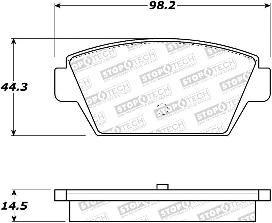 Rear StopTech 308.03290 Brake Pads with Shims and Hardware Street