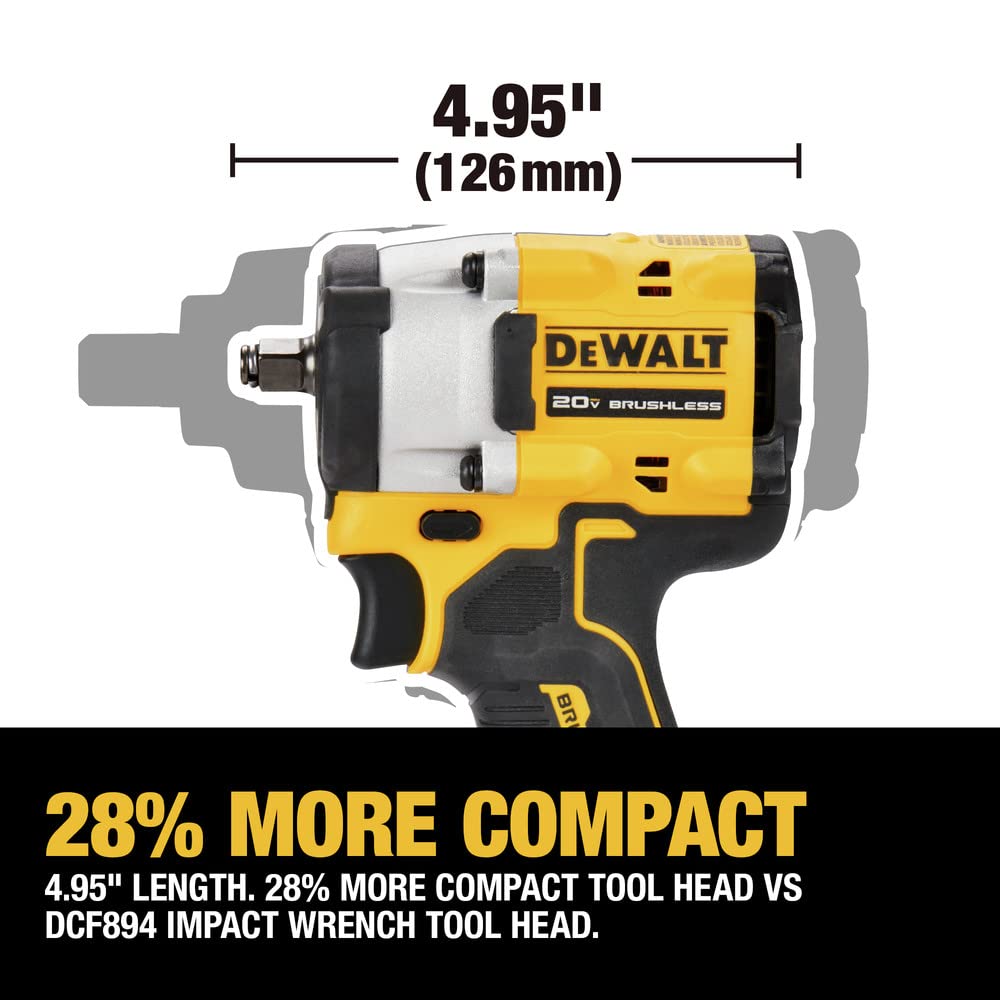 DEWALT 20V MAX* DCF923P2 ATOMIC 3/8 in. Cordless Impact Wrench with Hog Ring Anvil Kit