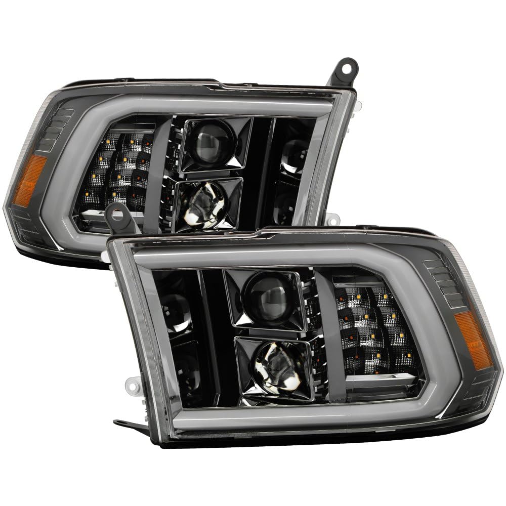 Dodge Ram 09-18 1500~3500 Spyder (xTune) LED DRL/Halogen Projector Headlights - Low Beam-H7(Included) ; High Beam-H7(Included) ; Signal-LED - Chrome