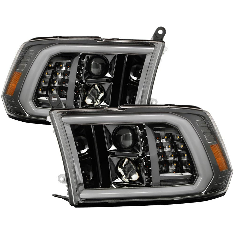 Dodge Ram 09-18 1500~3500 Spyder (xTune) LED DRL/Halogen Projector Headlights - Low Beam-H7(Included) ; High Beam-H7(Included) ; Signal-LED - Chrome