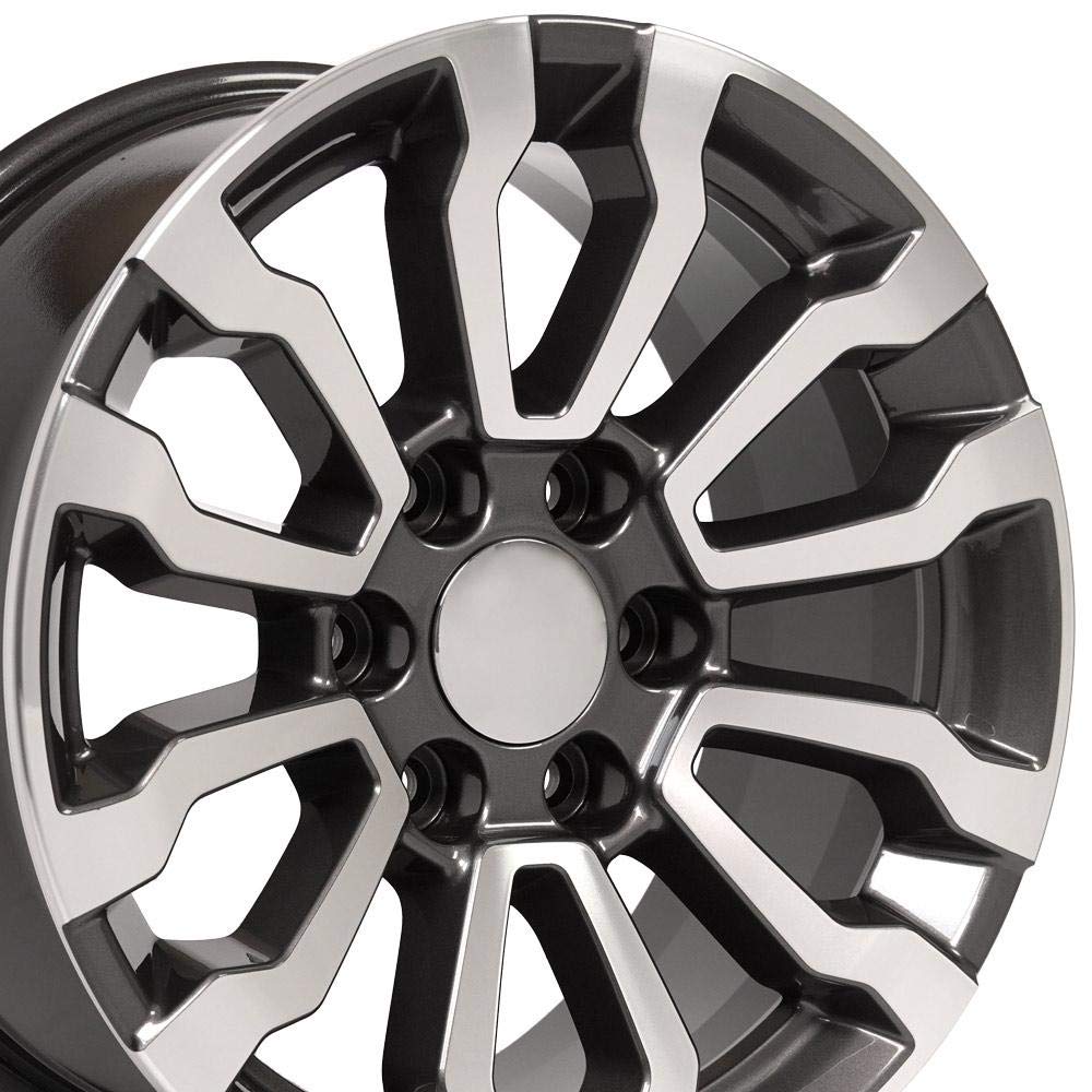 18 Inch OE Wheels CV35 Rim Fits Sierra 1500 AT4 Style 6x139.7 18x8.5 Gloss Gunmetal Machined - Hollander 5909 (1)