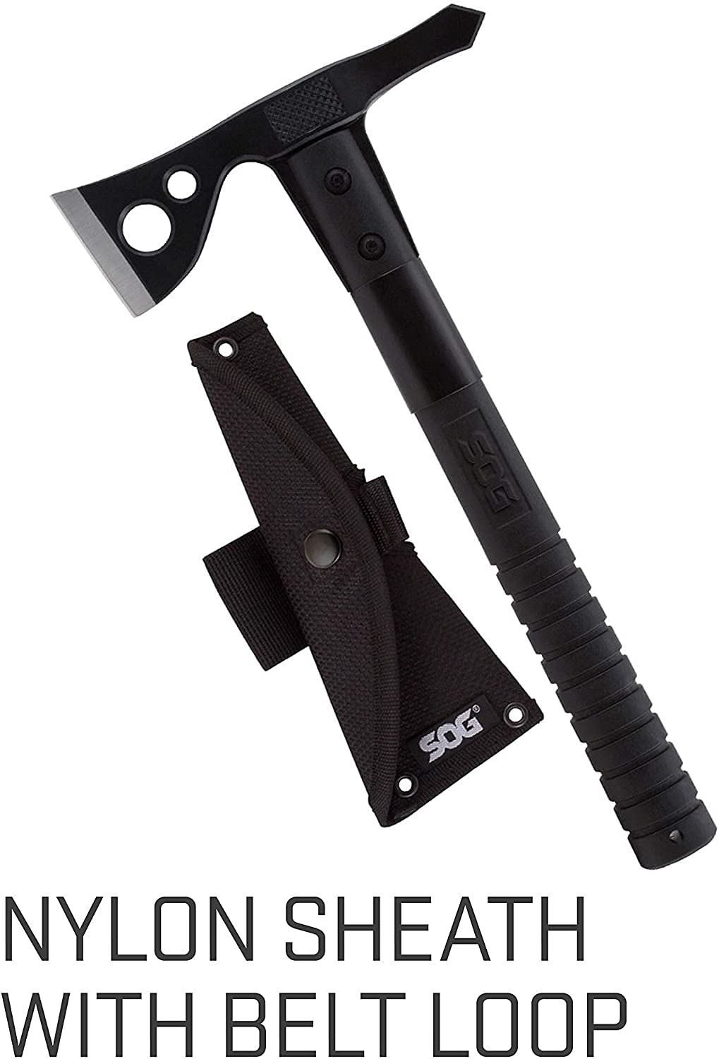 FastHawk SOG- Lighter, Faster, Agile Throwing Hatchet, Versatile Survival Tactical Axe for Competition Throwing and Camping, Hunting and Packing-Black (F06TN-CP)
