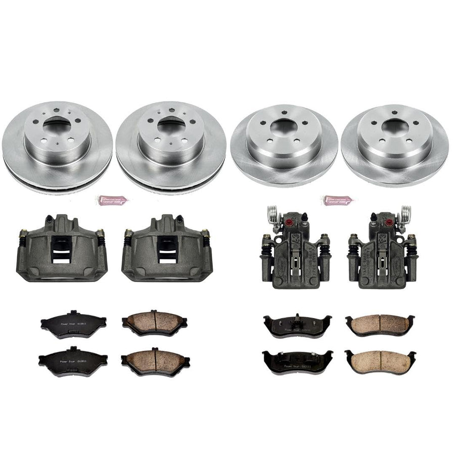 Power Stop Autospeciality KCOE2859 Replacement Front and Rear Caliper Kit- OE Rotors, Ceramic Brake Pads, Calipers For Ford Crown Victoria, Lincoln Town Car, Mercury Grand Marquis [Model Specific]