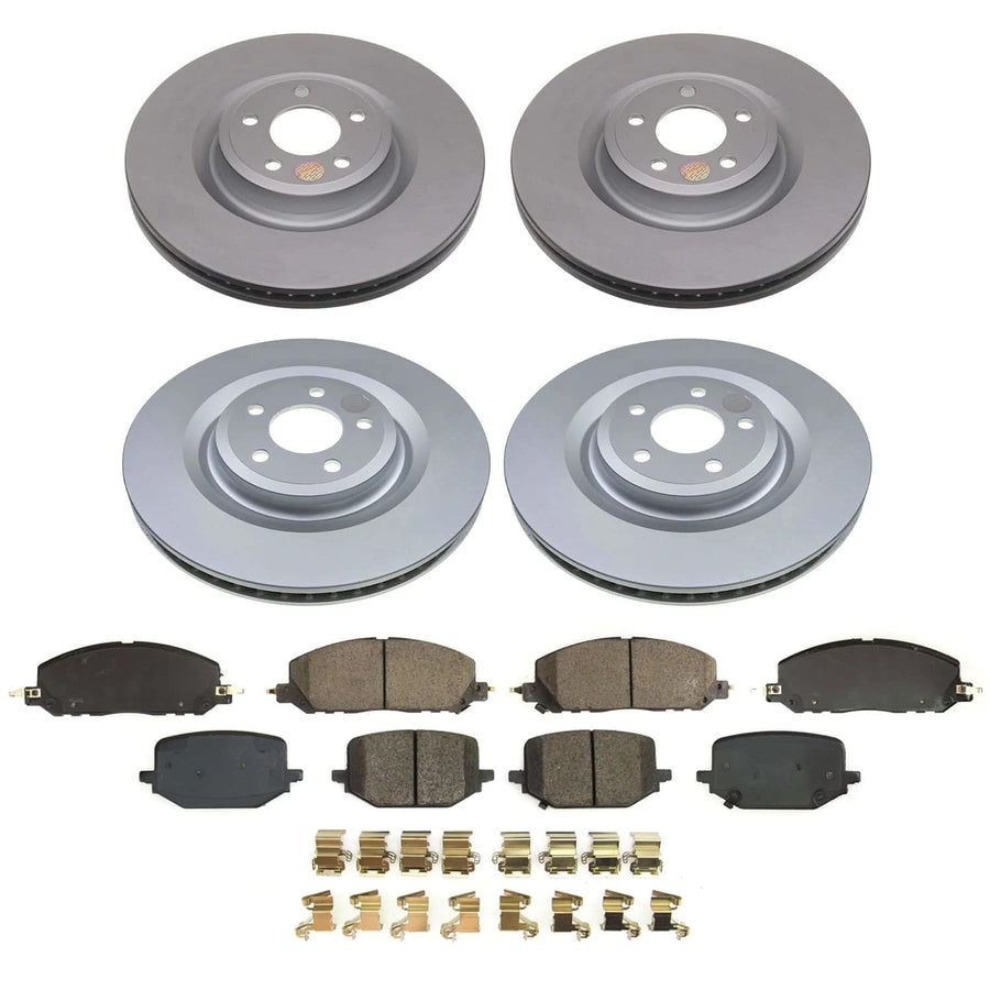 POWERSTOP Brake Kit For Ford Explorer 2020-2023, Front and Rear Geomet Coated Brake Rotors and Brake Pads, Ford Police Interceptor Utility 2020-2023, Lincoln Aviator 2020-2023 [Vehicle Specific]