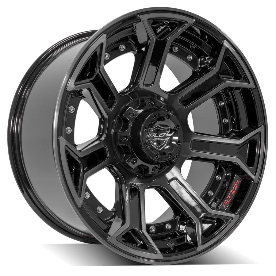 4PLAY Wheels 4P70-20100-6D55-18BBT Painted Brushed Black Wheel (20 x 10. inches /6 x 135 mm, -18 mm Offset)