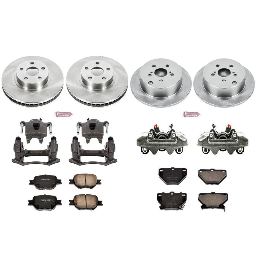 Power Stop KCOE2314 Replacement Autospeciality Front and Rear Caliper Kit- OE Rotors, Ceramic Brake Pads, Calipers For Toyota Celica 2000-2002 [Model Specific]