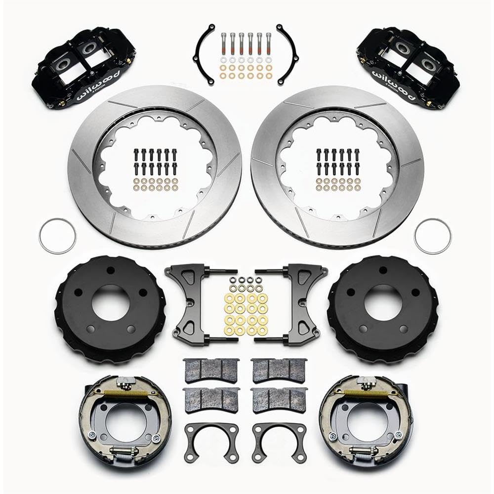 Rear P-Brk Kit, FNSL4R, 14.00", Drilled, Red