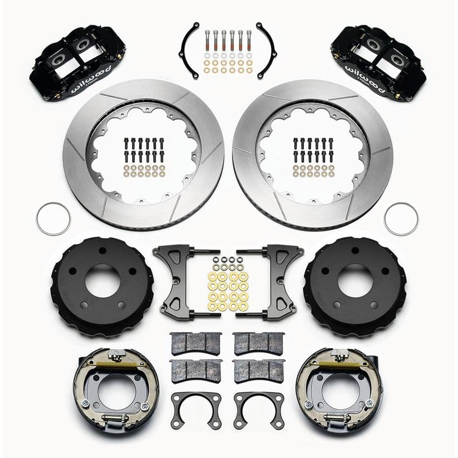 Rear P-Brk Kit, FNSL4R, 14.00", Drilled, Red