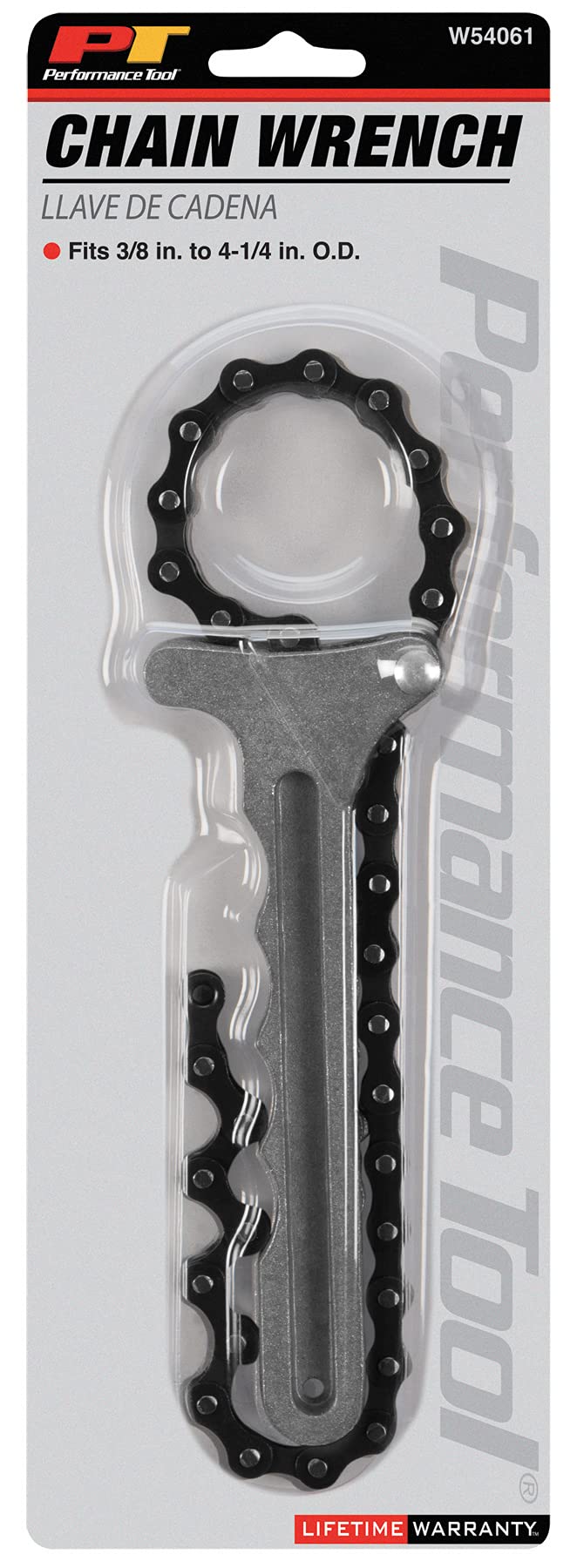 W54061 Performance Tool Universal Steel Chain Wrench Filter Wrench (Fits 3/8-Inchto 4-1/4-InchO.D.)
