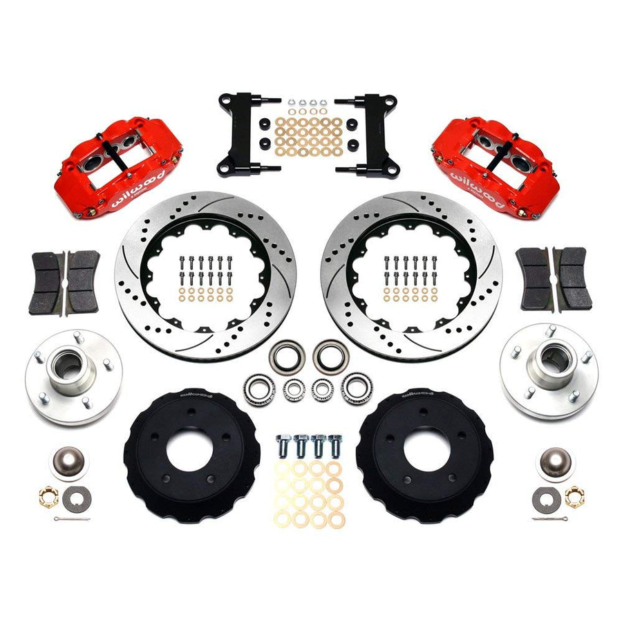 140-10776-DR WILWOOD FNSL6R Front Hub Kit,14.00", Drill, Red Chevy C-10 60-87 CPP Drop Spindle