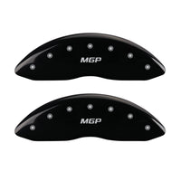 MGP 'MGP' Engraved Caliper Covers 42002SMGPBK with Black Powder Coat Finish and Silver Characters, (Set of 4)