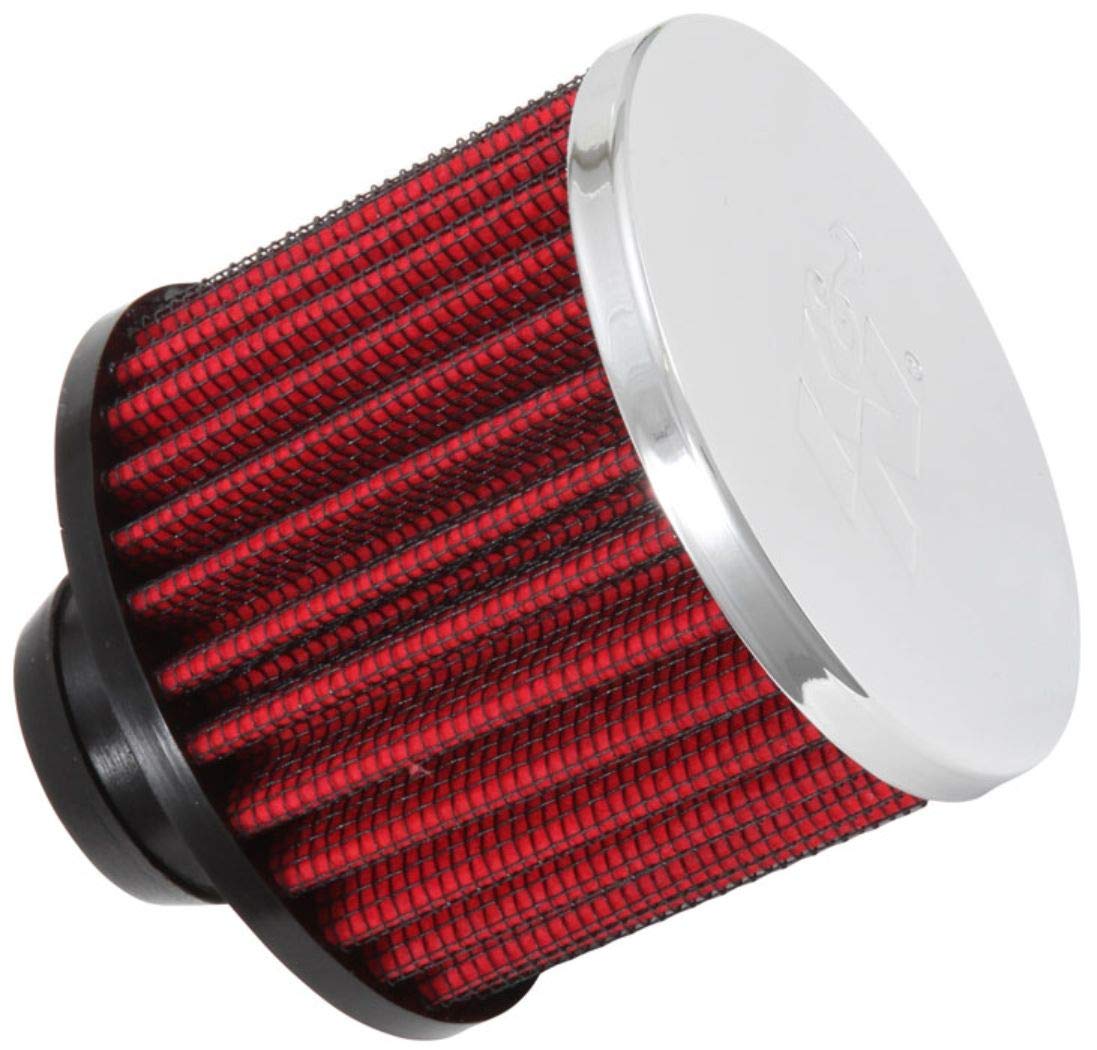 K&N Air Filter/Breather Vent: High Performance, Premium, Washable, Replacement Engine Filter: Filter Height: 2.5 in, Flange Length: 1 in, Shape: Breather, 62-1490