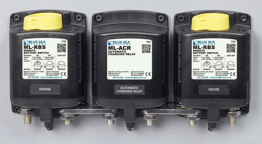 7622-BSS Blue Sea - Solenoid ML 500A 12V ACR w/manCtrl (1EA)