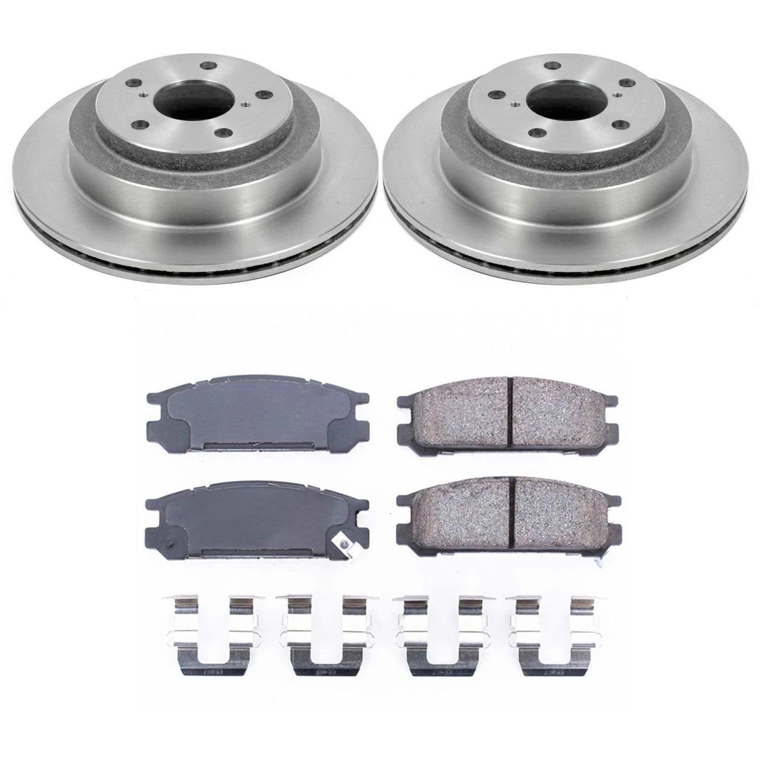 Power Stop KOE8382 Rear Replacement Brake Kit-OE Brake Rotors & Ceramic Brake Pads For Subaru Legacy 1991-1994 [Model Specific]