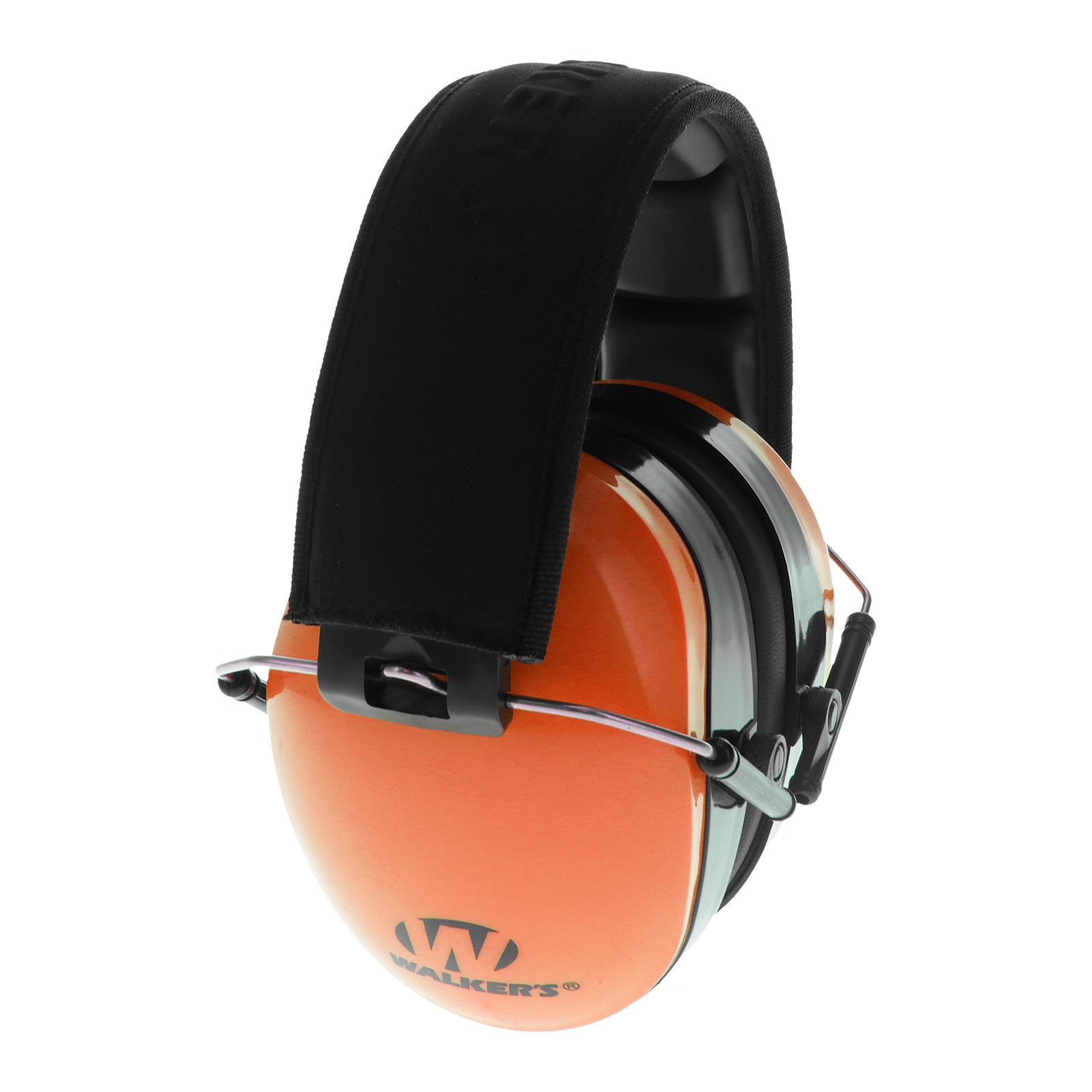 Walker's Passive Dual Colored Muff - Compact Folding Lightweight 26dB NRR Hunting Gun Range Shooting Hearing Protection Muff w/Padded Headband & PVC Earpads, Blaze Orange