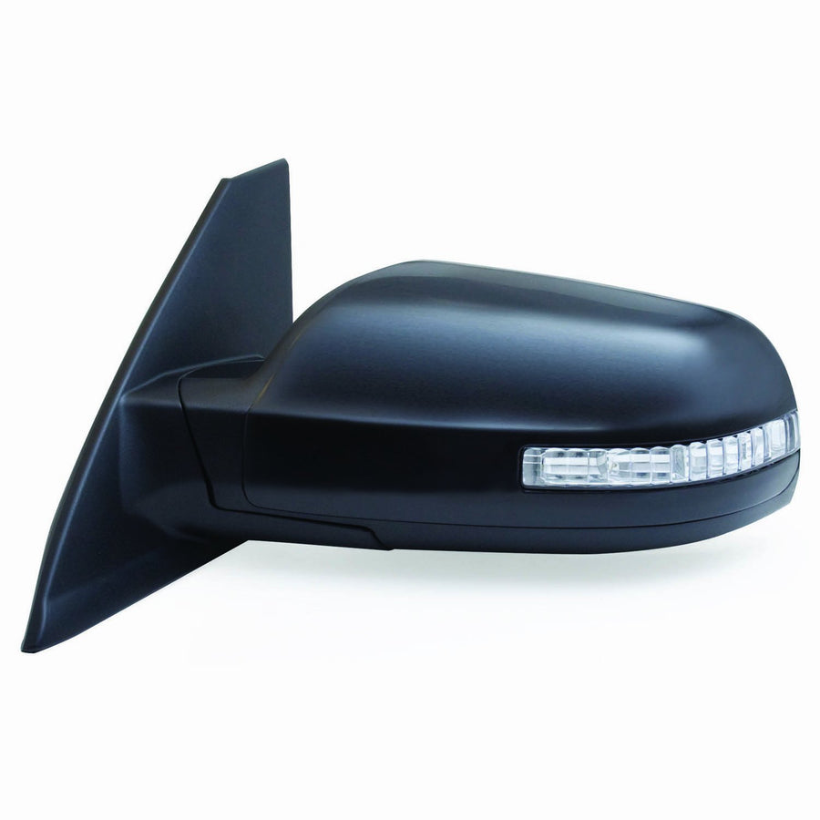 Mirror Driver Side for Nissan Altima Coupe, w/Turn Signal, Black, PTM Cover, Foldaway, Power