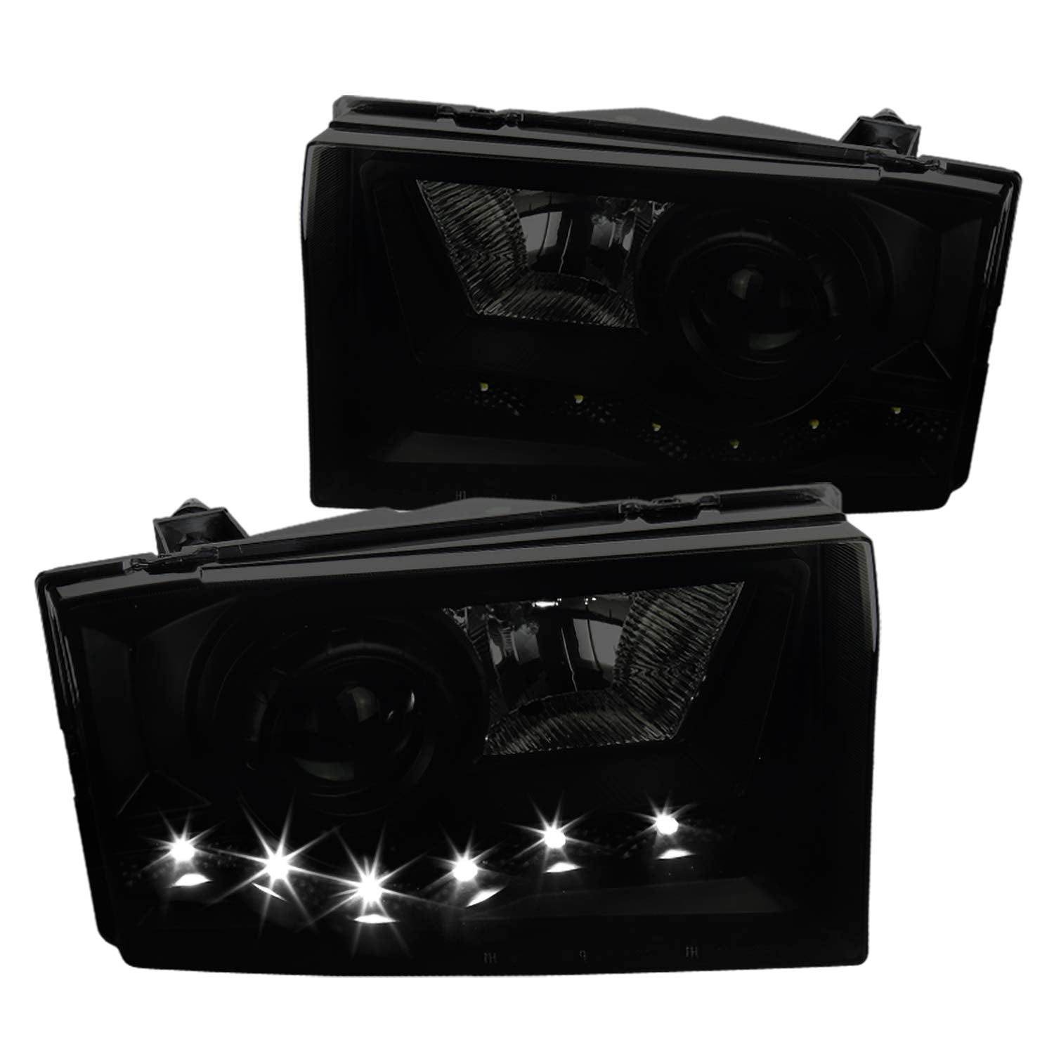 Led Projector Headlights- Chrome SPEC-D TUNING LHP-F25099SM-RS 99-04 Ford F250