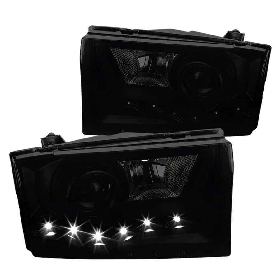 Led Projector Headlights- Chrome SPEC-D TUNING LHP-F25099SM-RS 99-04 Ford F250