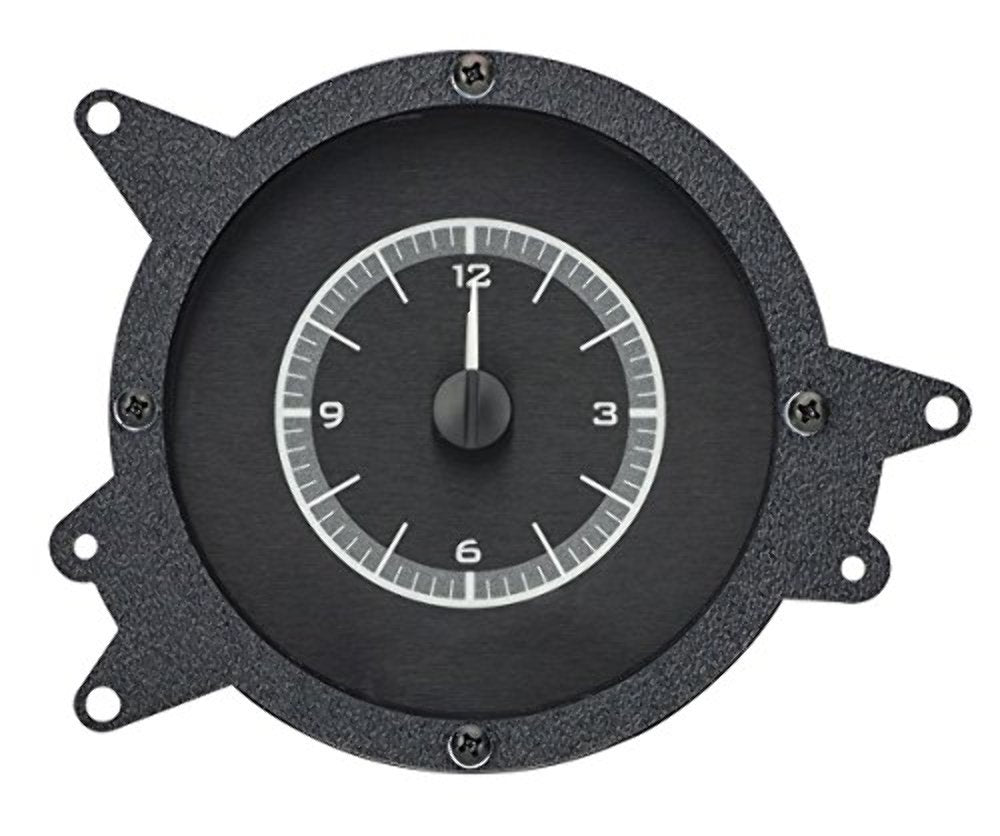 VLC-69F-MUS-K-W Dakota Digital Compatible with 1969 70 Ford Mustang Analog Clock Gauge for VHX gauges Black Alloy White Backlighting