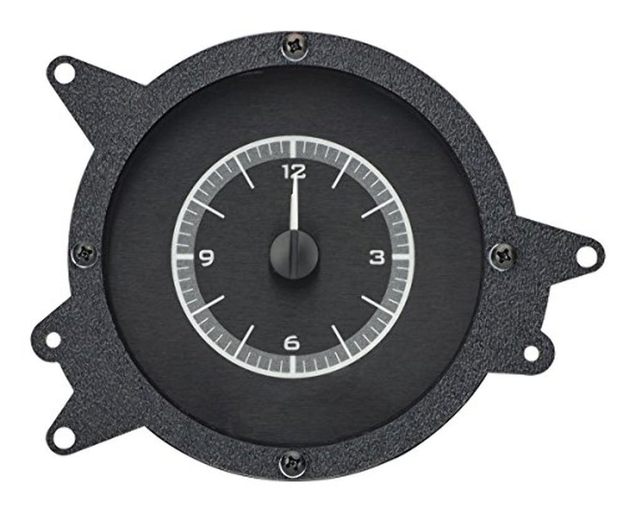 VLC-69F-MUS-K-W Dakota Digital Compatible with 1969 70 Ford Mustang Analog Clock Gauge for VHX gauges Black Alloy White Backlighting