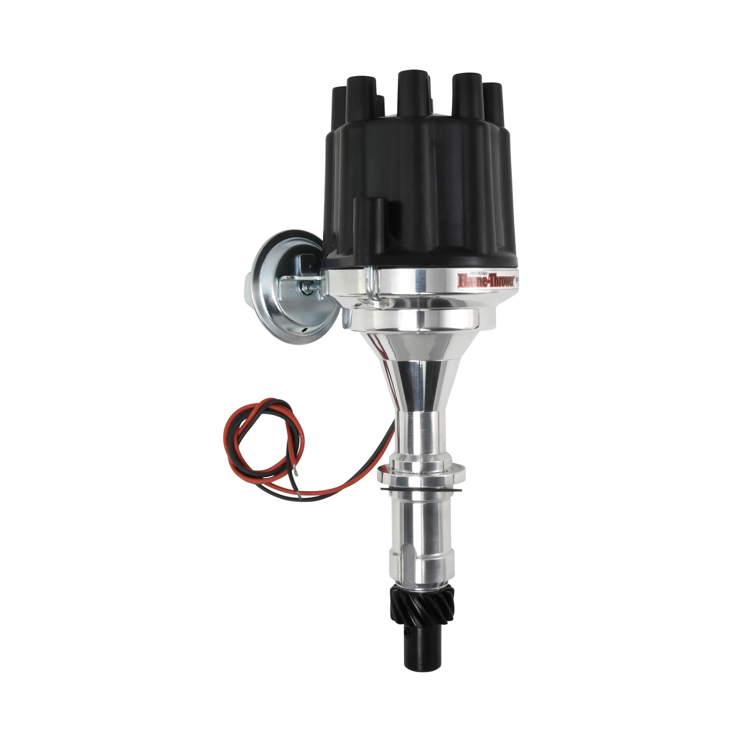 Pertronix D120700 Flame-Thrower Vacuum Advance Pontiac V8 Plug and Play Black Cap Billet Electronic Distributor with Ignitor II Technology for Pontiac V8