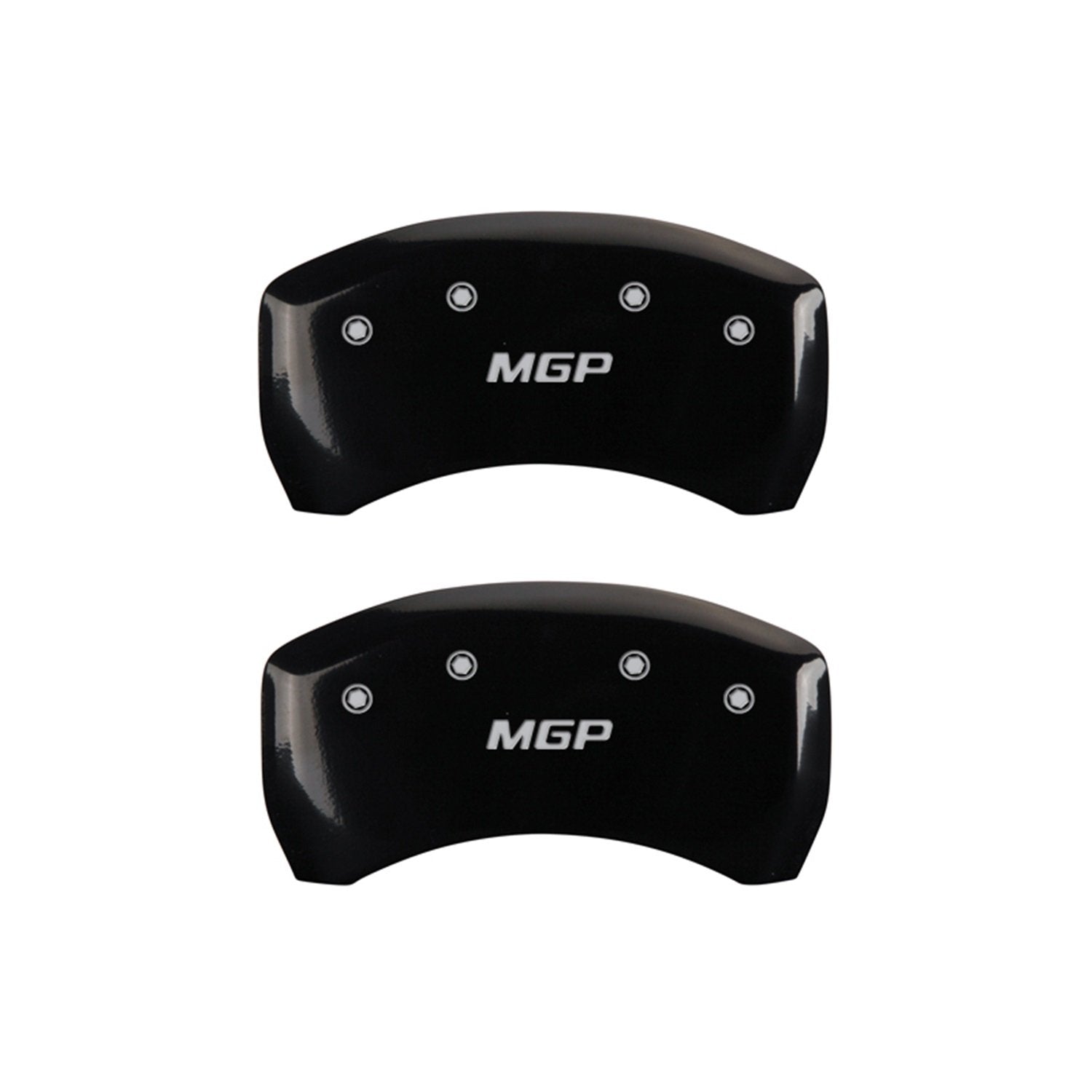 MGP Caliper Covers 'MGP' Engraved Caliper Cover with Black Powder Coat Finish and Silver Characters 41106SMGPBK, (Set of 4)