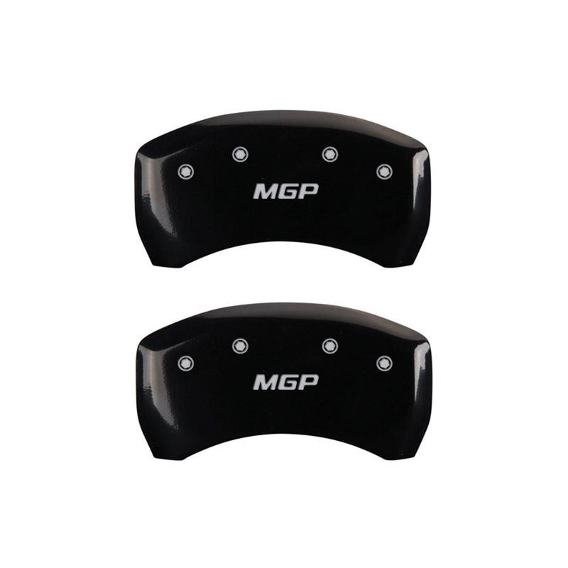 MGP Caliper Covers 'MGP' Engraved Caliper Cover with Black Powder Coat Finish and Silver Characters 41106SMGPBK, (Set of 4)