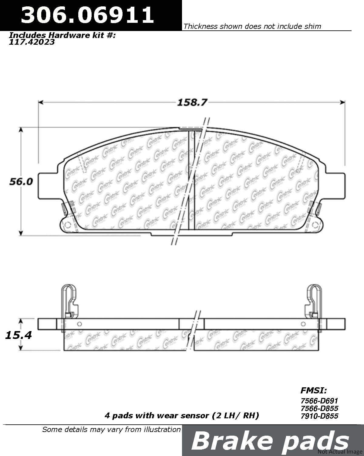 Disc Brake Pad Centric 306.06911