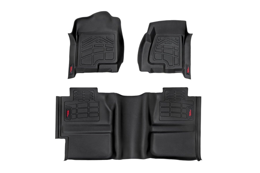 Sure-Fit Rough Country All Weather Floor Mats for Chevy Silverado & GMC Sierra 1500 Extended Cab (1999-2006) - Non-Slip, Waterproof Flexible Floor Mat, Front & Rear Set