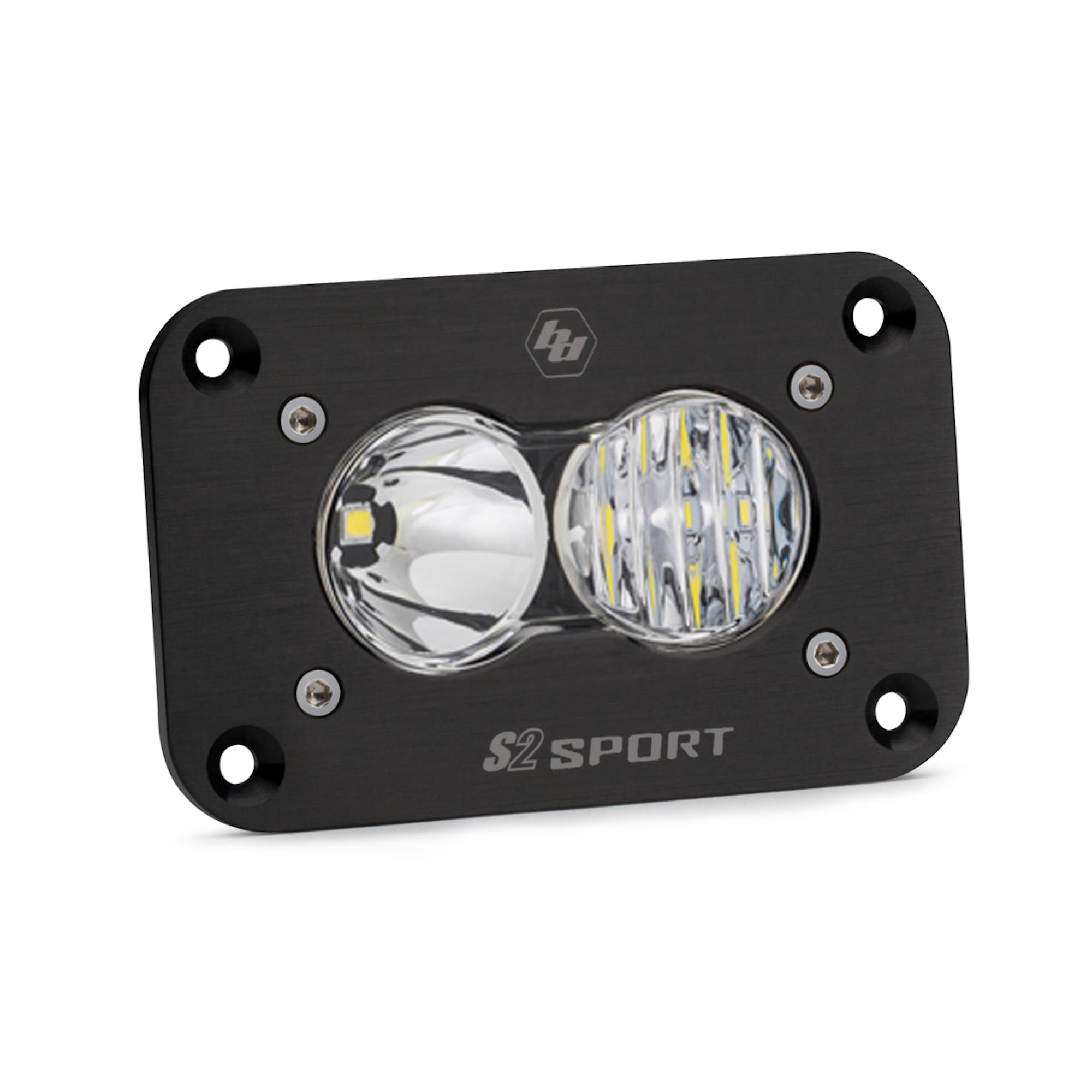 Baja Designs Flush Mount S2 Sport Black LED Light Pod (Driving/Combo; Clear)