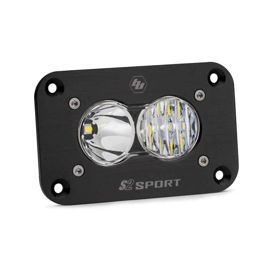 Baja Designs Flush Mount S2 Sport Black LED Light Pod (Driving/Combo; Clear)