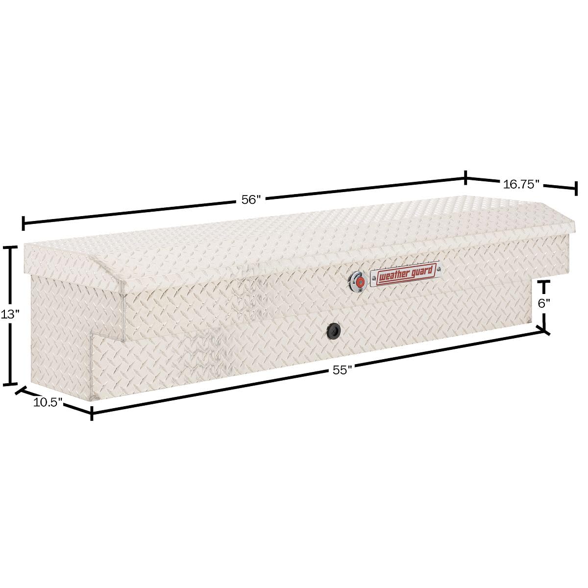 Weather Guard 56in Model 174-0-04 Lo-Side Box, Aluminum, Clear, 4.0 cu ft