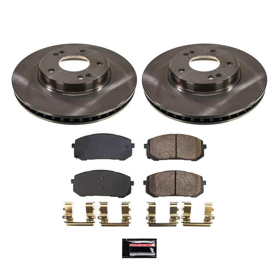 Power Stop KOE8748 Front Brake Pad and Rotor Kit Stock Replacement Autospecialty For Hyundai Elantra 2021-2023 [Model Specific]