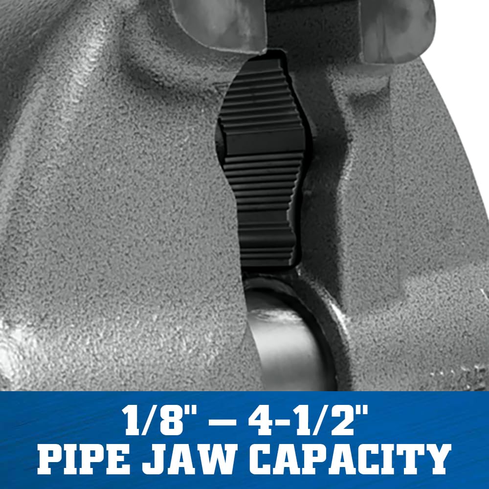 5" Jaw Width Wilton Pipe & Bench Vise, 7" Max Jaw Opening, 5-5/16" Throat (Model C-2)