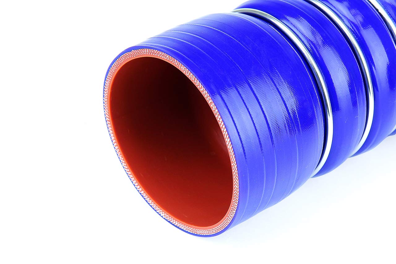 HPS Silicone High Temperature 4-ply Reinforced CAC-275-COLD Charge Air Cooler Hose Cold Side, 100 PSI Maximum Pressure, 6" Length, 2.75" ID, Blue
