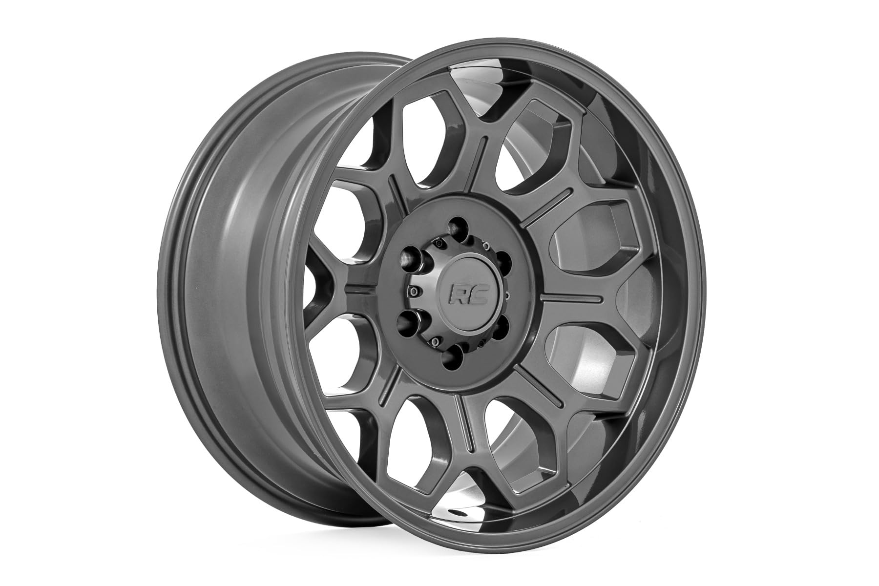 77 Series Rough Country One-Piece Aluminum Wheel - 20x9, 6x5.5" Bolt Pattern, +18mm Offset, Gun Metal Gray
