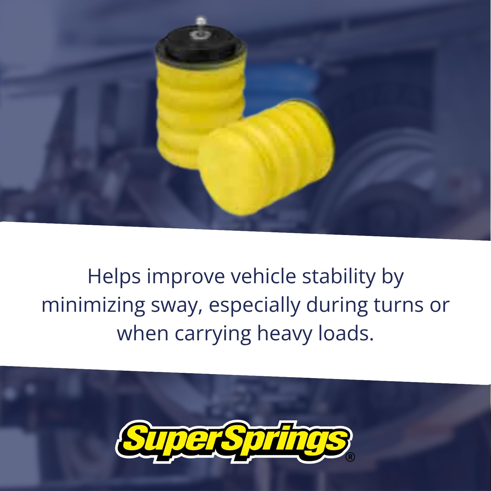 SuperSprings SSR-290-54 Yellow Left and Right Rear SumoSprings fits 1993 1999 P30 P32 4x2 | Reduces Rear End Sag, Decreases Vibration & Stabilizes Sway