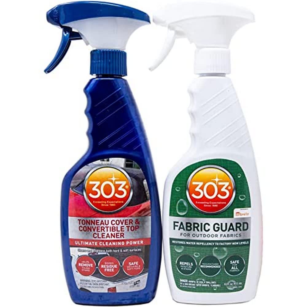 Convertible Top Cleaning and Care Kit 303 Products (30520) with Cleaner and Fabric Guard Helps Maintain Water Repellency, Protects Fabric Convertible Tops and Tonneau Covers, 32 fl oz