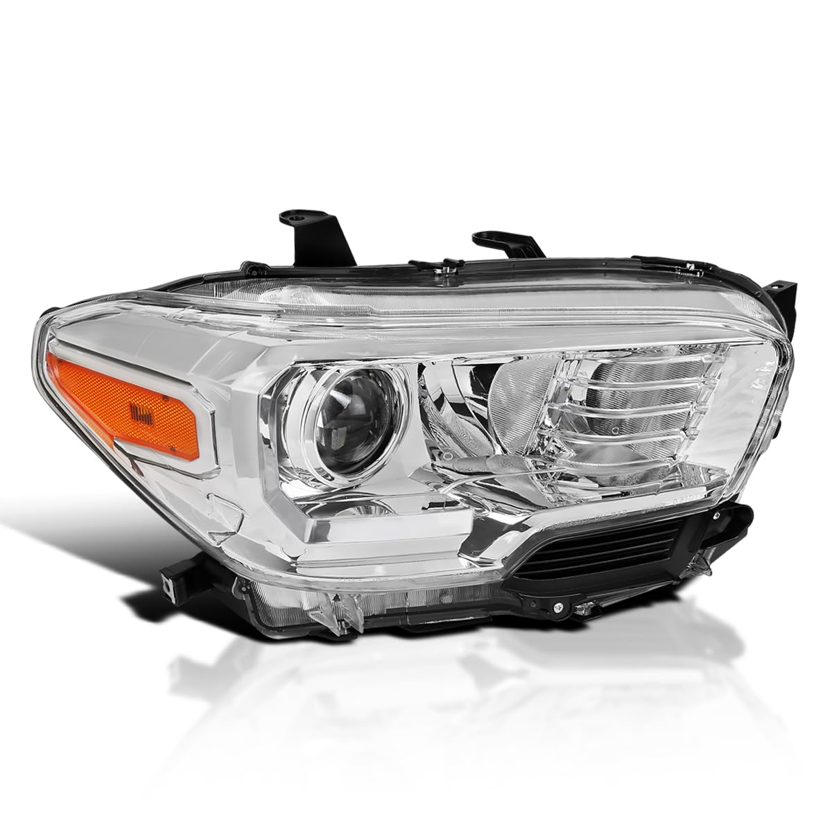 Right Passenger Side SPEC-D TUNING Chrome Projector Headlight Compatible with 2016-2022 Toyota Tacoma with factory LED daytime running lights