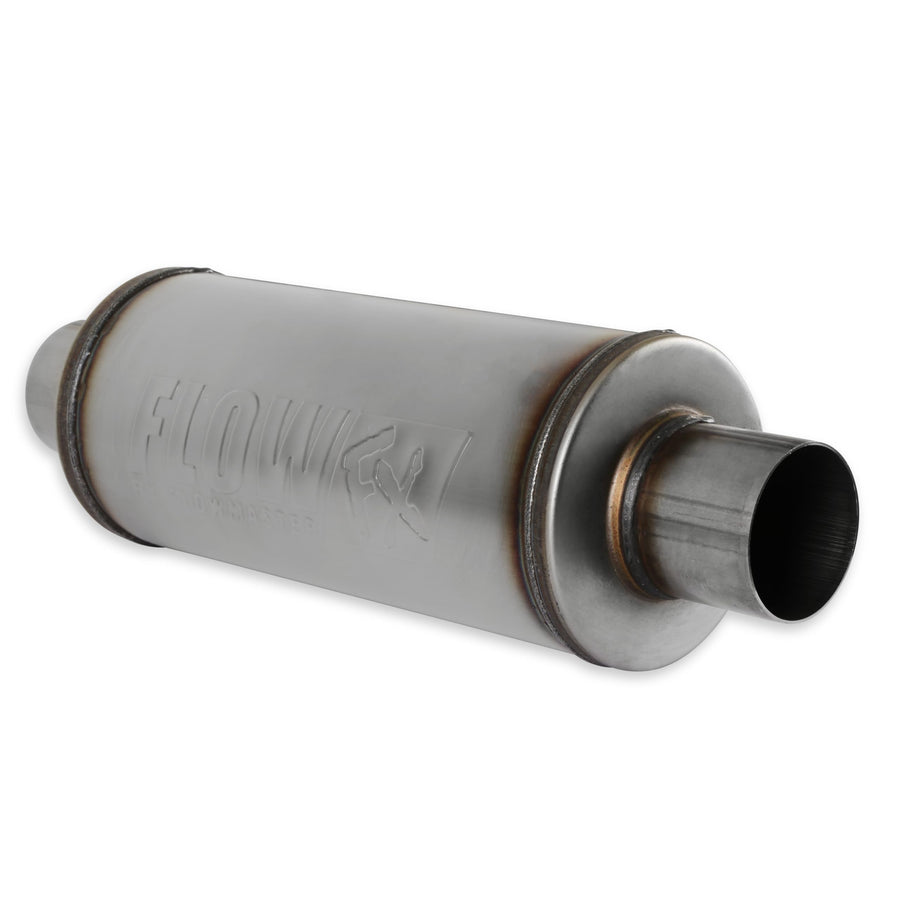 Flowmaster FlowFX Muffler 3" Inlet/Outlet - 6" Round Body - Moderate Sound 409 Stainless Steel